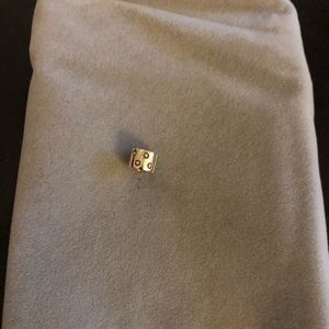 Pandora Auth. gold polka dot charm